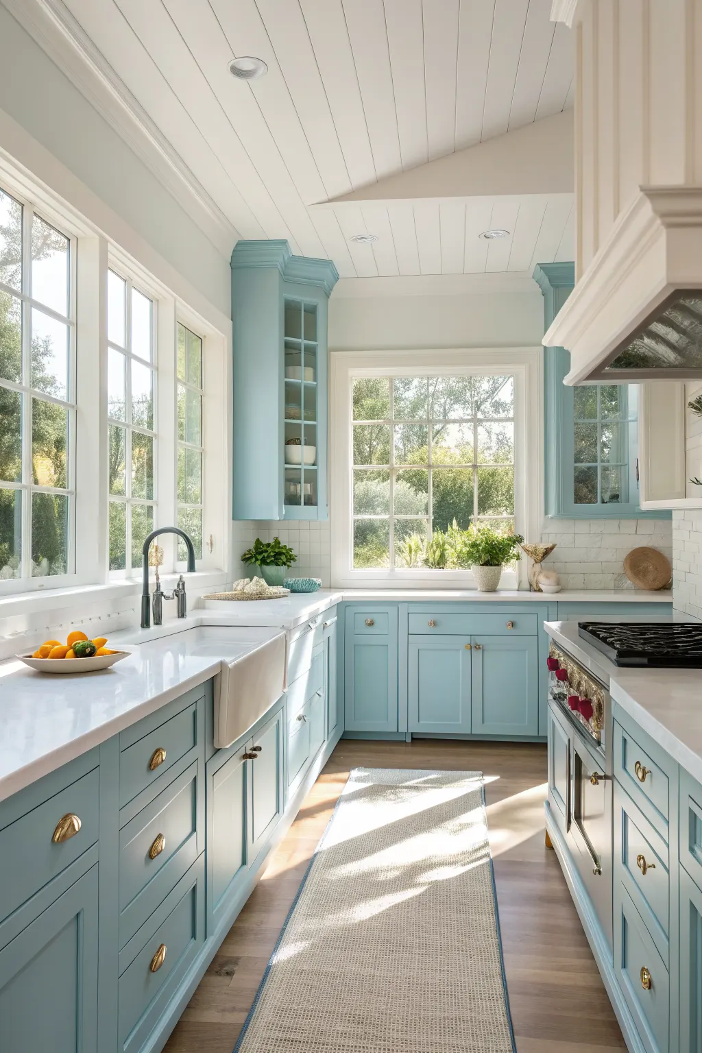 25 Kitchen Cabinet Color Ideas That Completely Transform a Kitchen Sky blue kitchen cabinets bring a breezy, cheerful feel that works especially well in sun-filled spaces