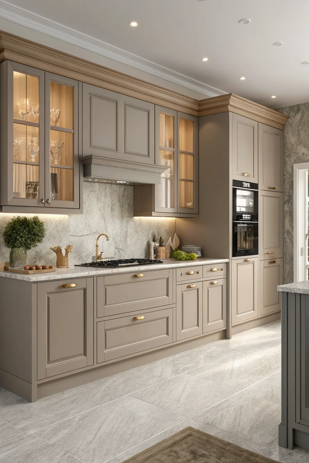 25 Kitchen Cabinet Color Ideas That Completely Transform a Kitchen Soft Mushroom Cabinets for Understated Elegance