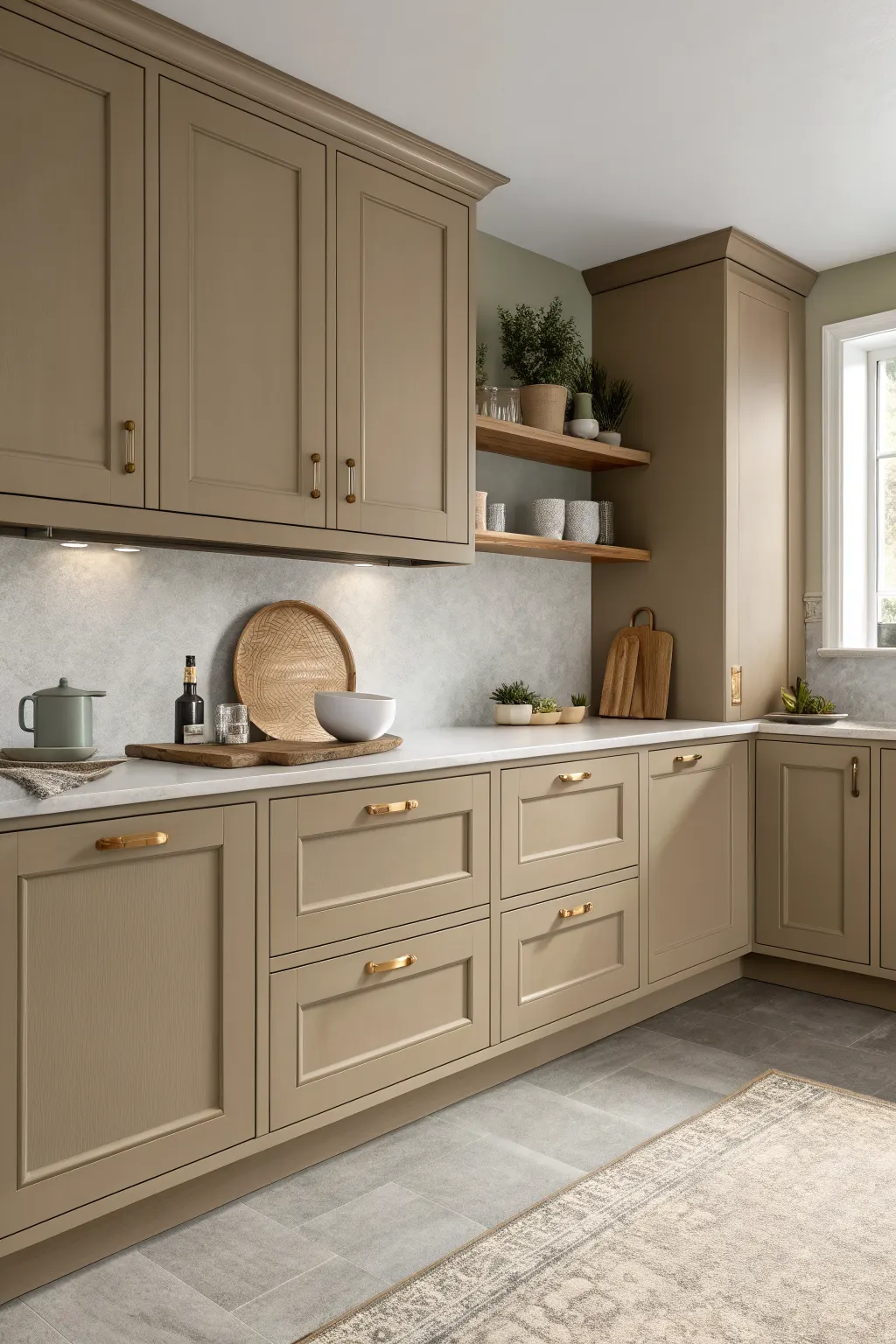 25 Kitchen Cabinet Color Ideas That Completely Transform a Kitchen Lower Cabinets in a Warm Neutral Tone for Everyday Practicality