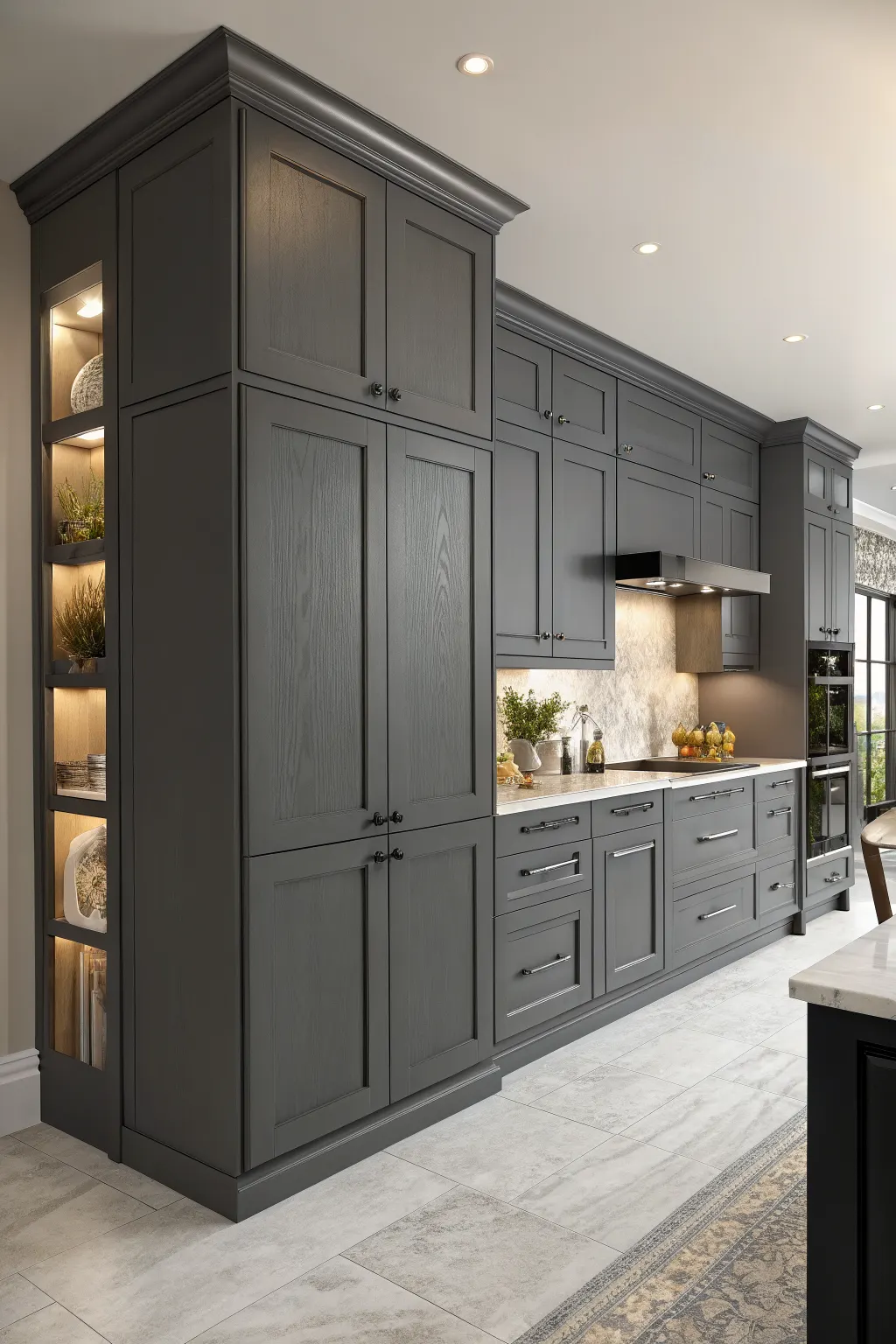 25 Kitchen Cabinet Color Ideas That Completely Transform a Kitchen Charcoal Gray Cabinets for Dramatic Contrast